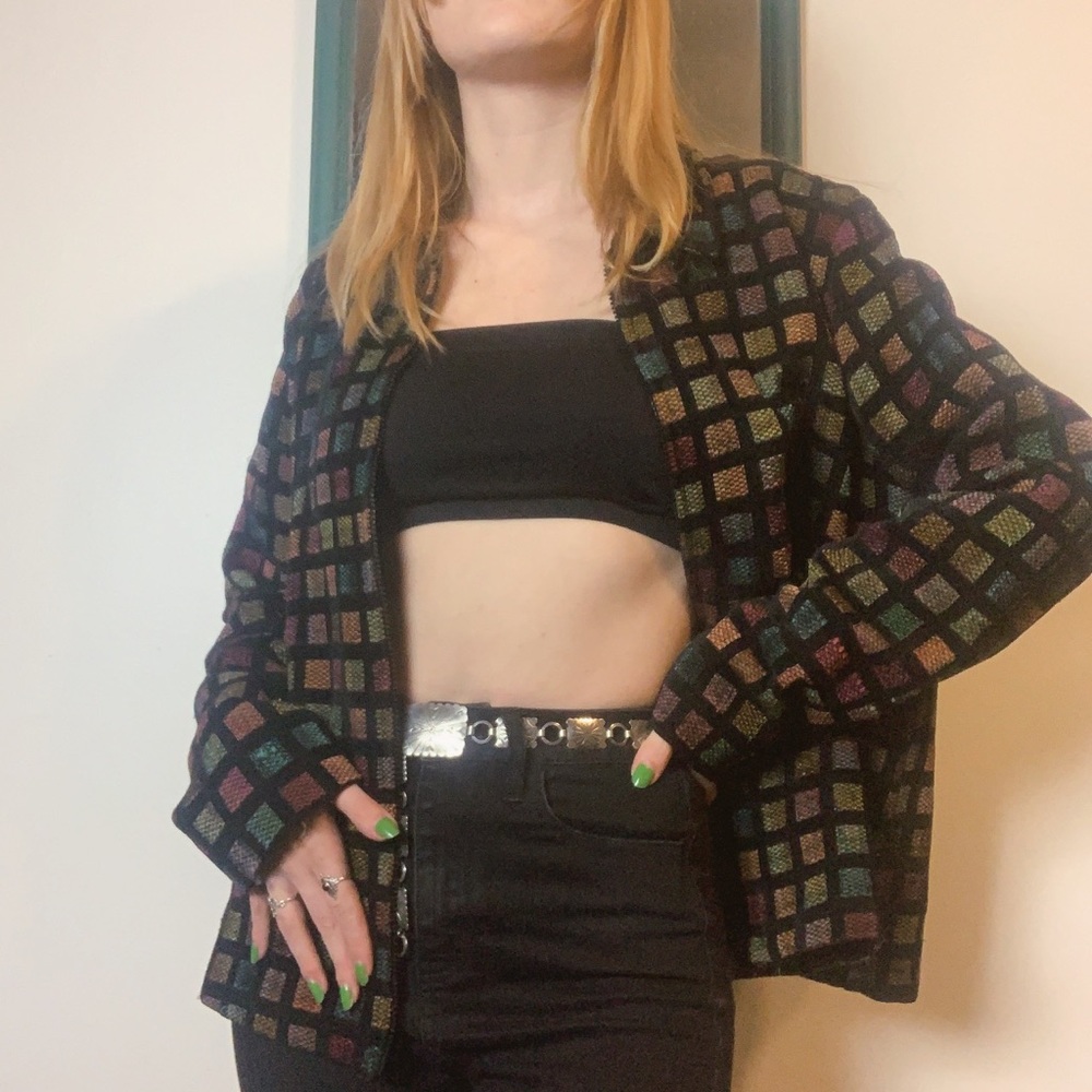 🪴Vintage Square Print Jacket🪴 - Picture 3 of 3
